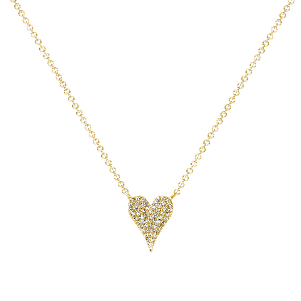 14K Gold Small Heart Diamond Pendant