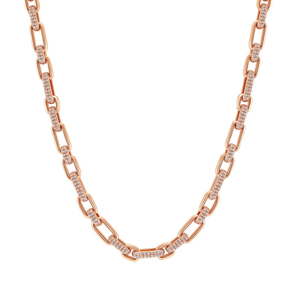 14K Gold Link Diamond Necklace