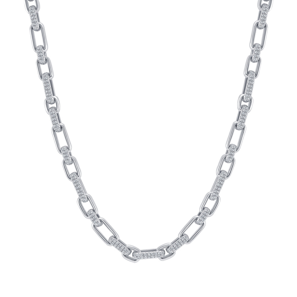 14K Gold Link Diamond Necklace