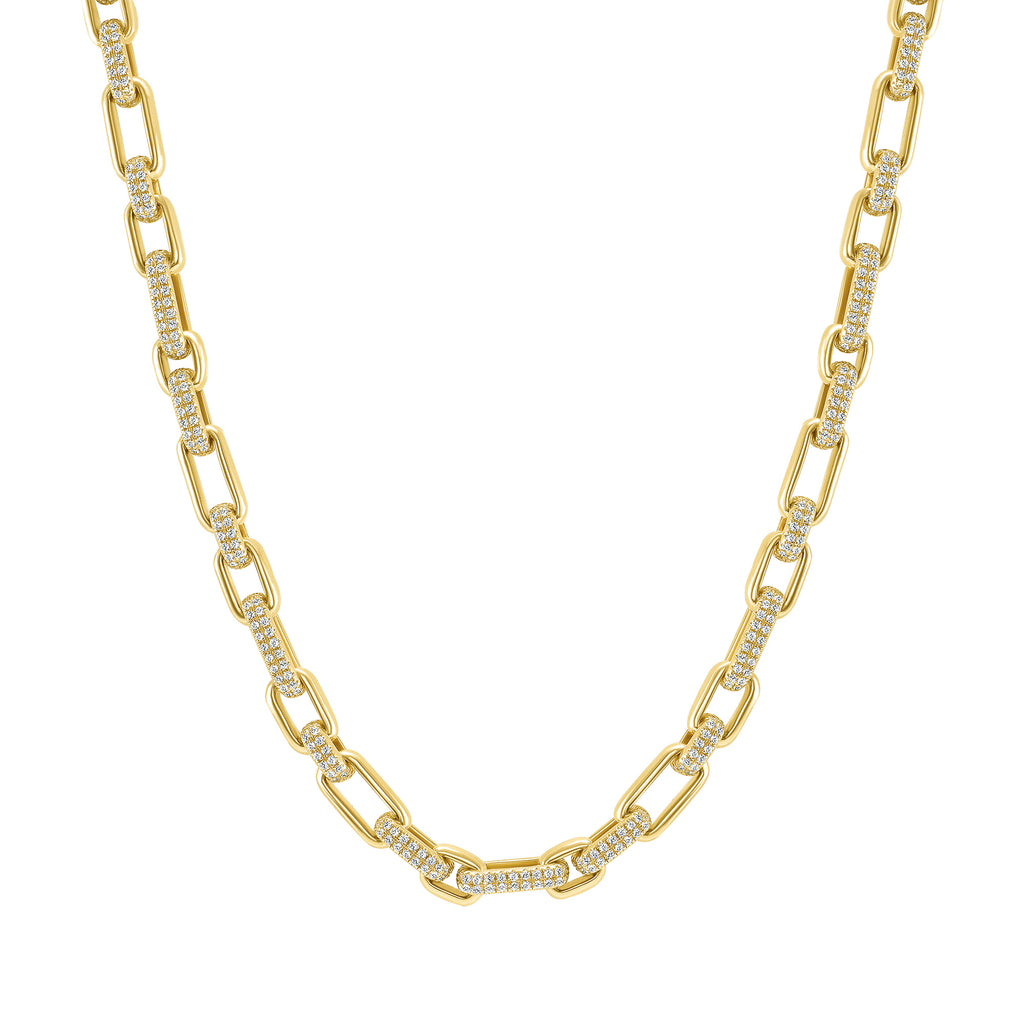 14K Gold Link Diamond Necklace