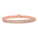 14K Gold Small Diamond Cuban Bracelet