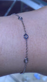 14K Gold Bezel Diamond By the Yard Bracelet