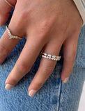 14K Gold Round Diamond 2MM Single Prong Eternity Band