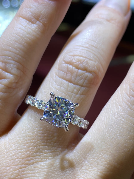 Gold Cushion Cut Engagement Ring – David's House of Diamonds