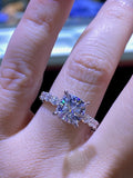 Gold Diamond U-Prong w/ Under Halo Engagement Ring