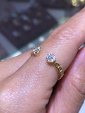 14k Gold Open Round Cluster Cuban Diamond Band