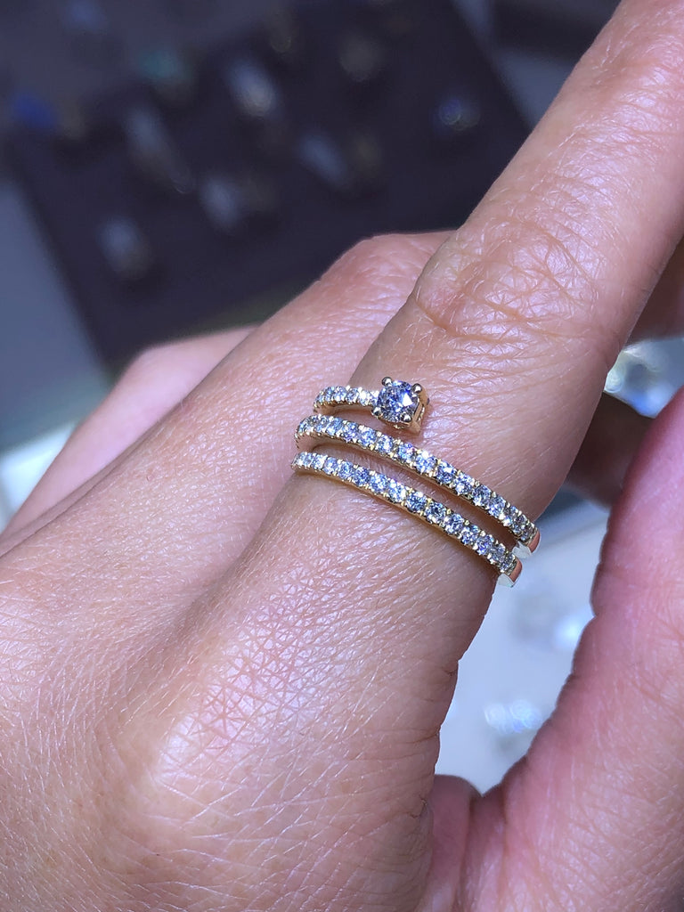 14K Gold Wrapped Diamond Ring