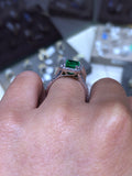 14k Gold Cathedral Emerald Engagement Band