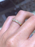 14K Gold Twist Infinity Diamond Ring
