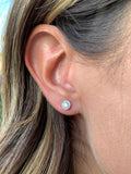 14K Gold Diamond Halo Stud