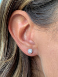14K Gold Diamond Halo Stud