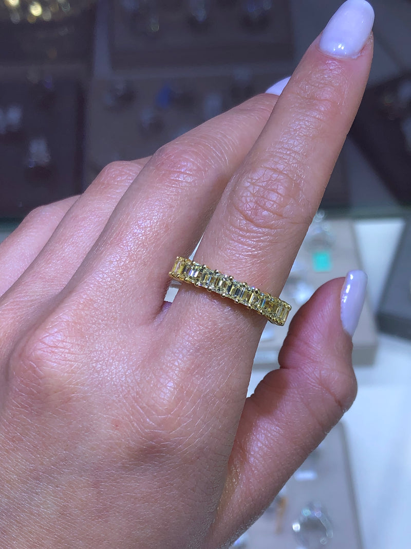 14K Gold Fancy Yellow Diamond Eternity Band