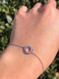 14K Gold Linked Ring Diamond Bracelet