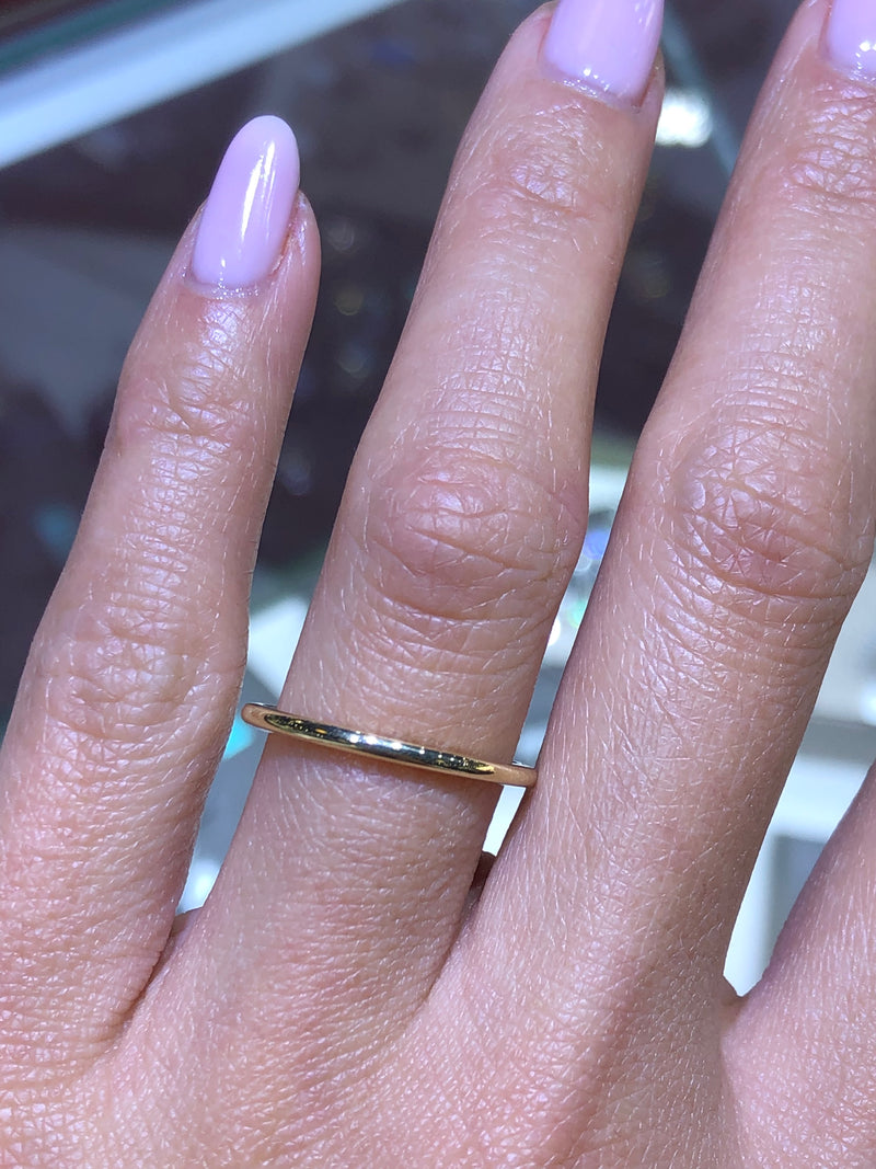 14K Thin Rounded Gold Band