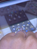 14K Gold 1.50 Carat Princess Lab Grown Diamond Under Halo Engagement Ring