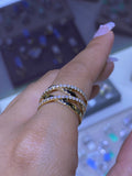 14K Gold Double Criss Cross Diamond Band