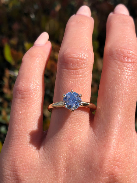 【HYERES LOR】24SS★ Lab Diamond 14K(Y) 1ct Solitaire Ring 4-Prong Lab Created Diamond 1Ct Round Cut Solitaire Ring 14K