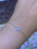 14k Gold Single Heart Diamond Pavé Bracelet