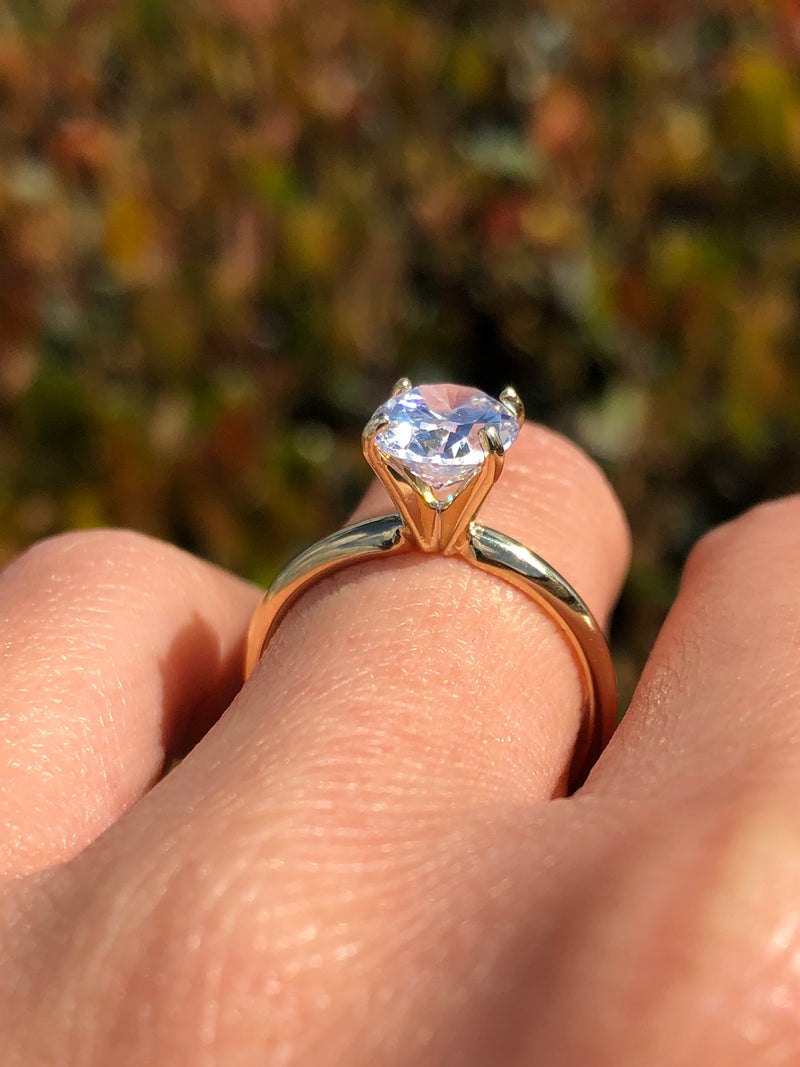 14K Gold 2.00 Carat Oval Lab Grown Diamond Solitaire Engagement Ring