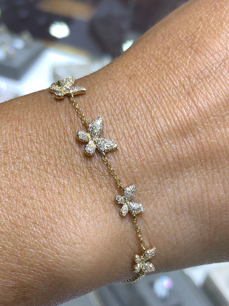 Flutter Butterfly Diamond Bracelet 14K Yellow Gold | Curated by AB