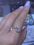 14k Gold Wrapped Evil Eye Diamond Ring