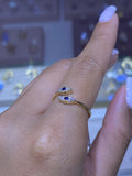 14k Gold Wrapped Evil Eye Diamond Ring