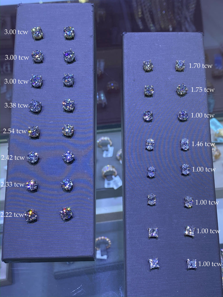 14K Gold 3.00 Carat Lab Grown Diamond Studs