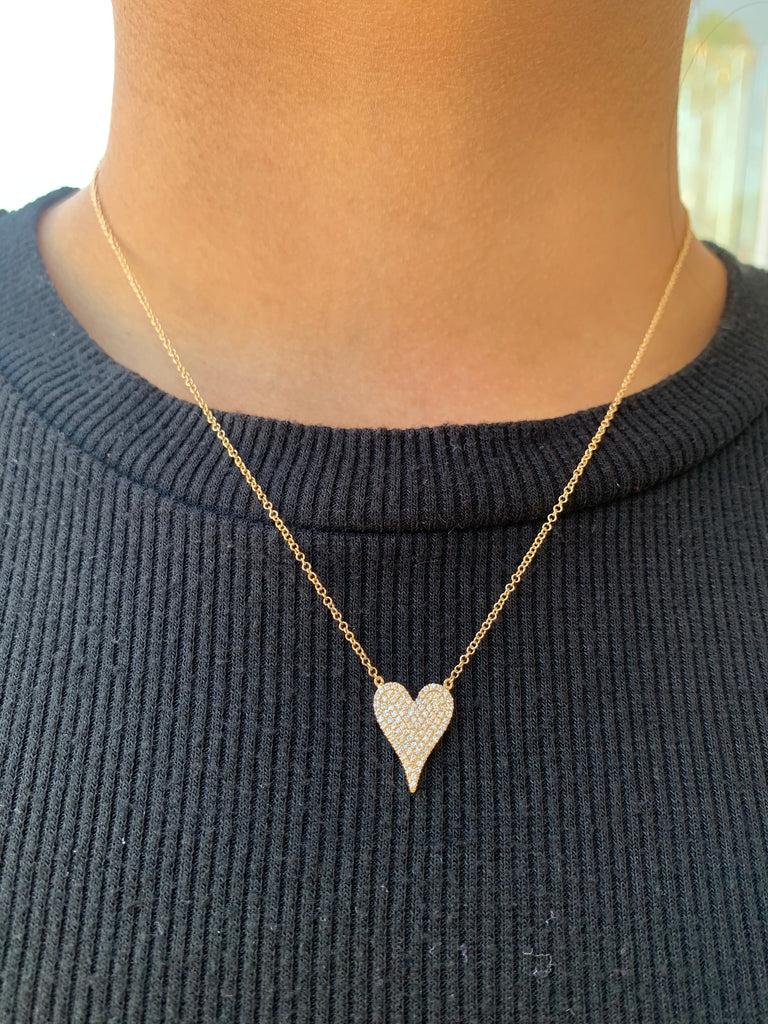 14K Gold Heart Diamond Necklace