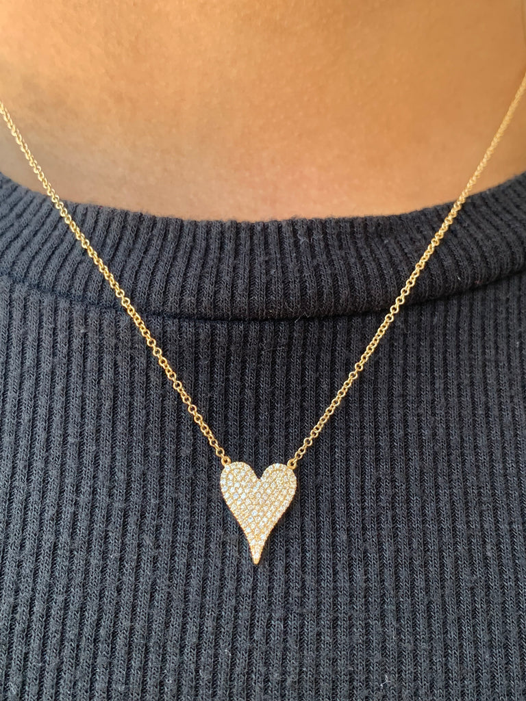 14K Gold Heart Diamond Necklace