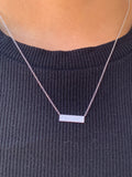 14K Gold 4-Row Diamond Pavé Bar Necklace