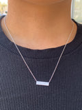 14K Gold 4-Row Diamond Pavé Bar Necklace