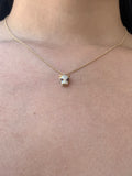 14K Gold Ruby Eye Diamond Panther Necklace