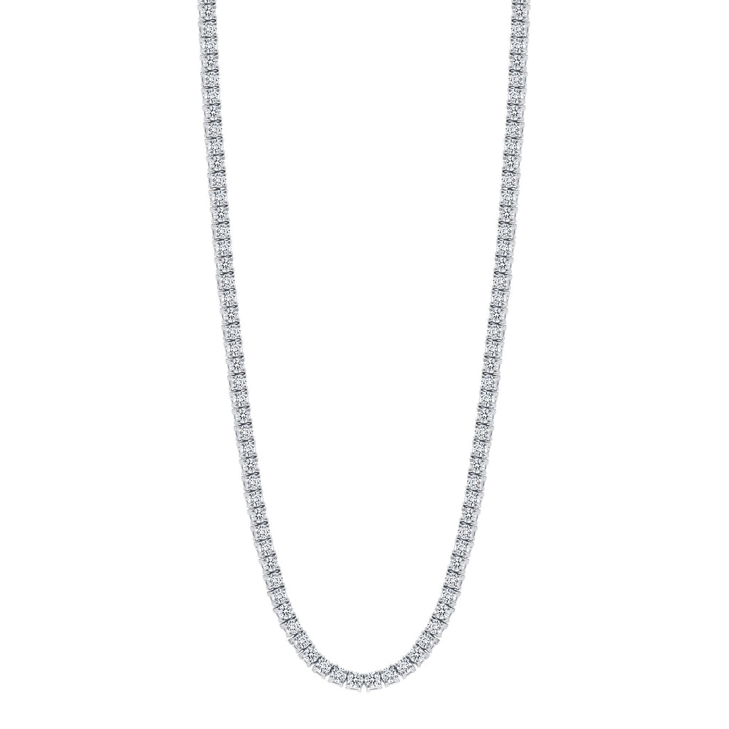 14K Gold Natural Diamond Medium Tennis Necklace