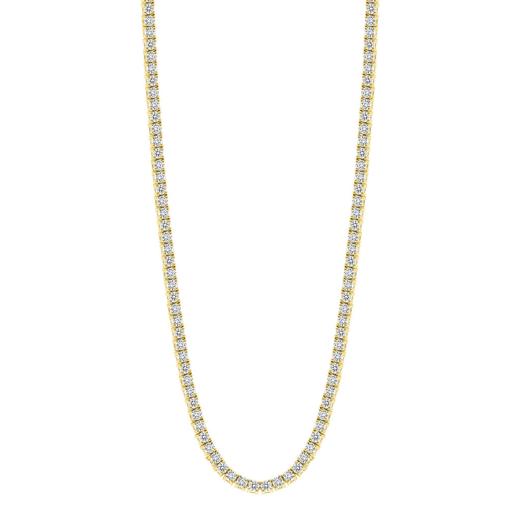 14K Gold Natural Diamond Medium Tennis Necklace