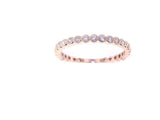 14K Gold Diamond Antique Style Art Deco Bezel Set 3/4 Eternity Band