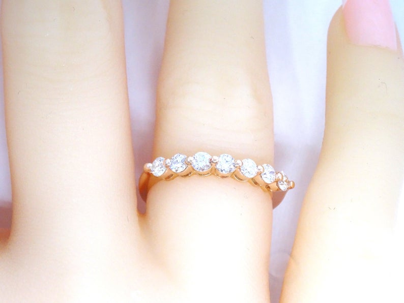 14K Gold Single Prong 3MM Diamond Band