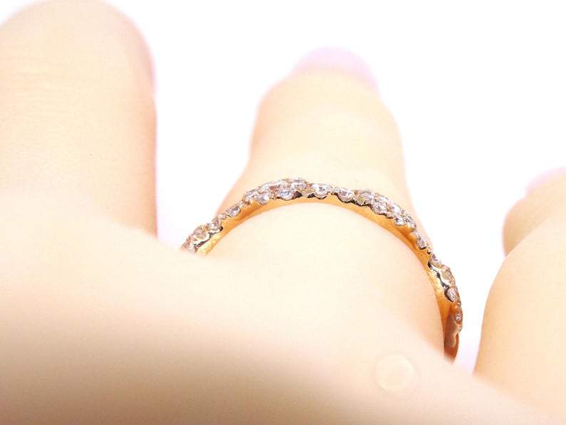 14K Gold Halo 4MM Diamond Band