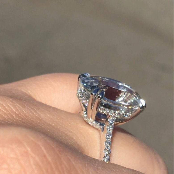 Finejewelers 10k Yellow Gold Oval Sapphire & White Topaz Halo Ring - 8x6mm Center Stone