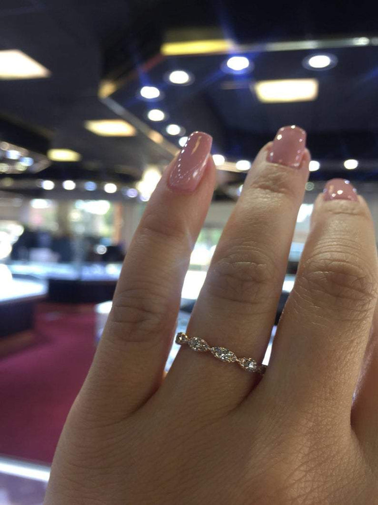 14K Gold Marquise Shape 2MM Band