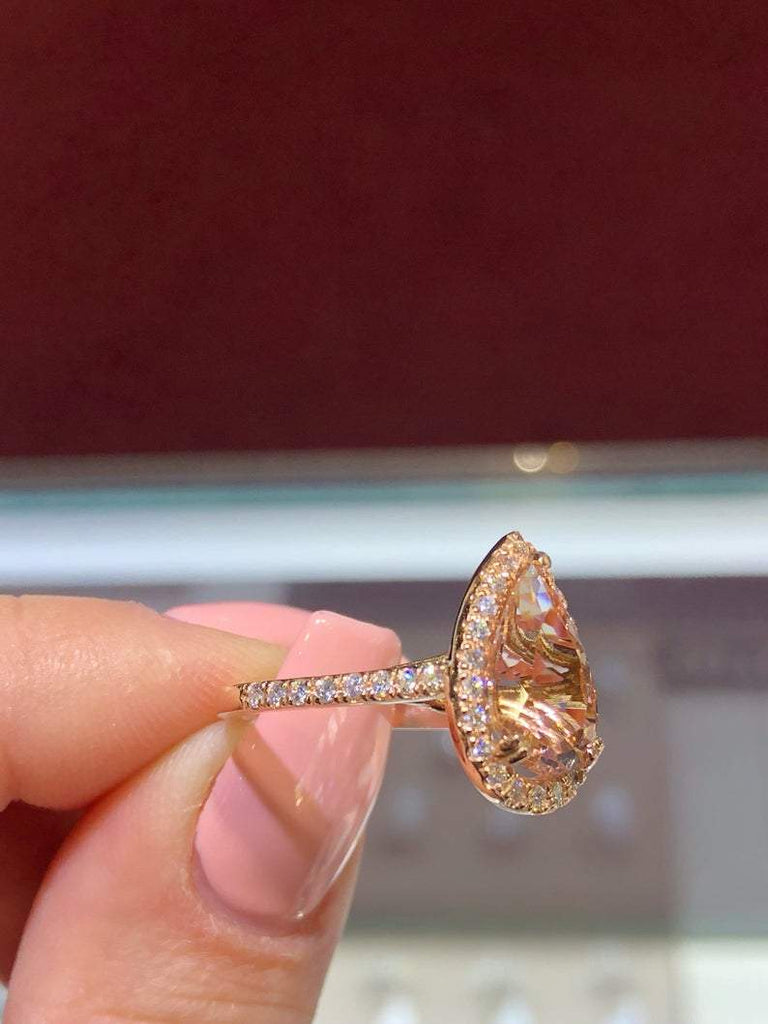 Pear Morganite Engagement Ring