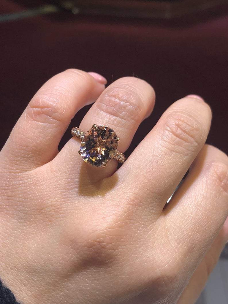 14K Gold Diamond Under Halo ring