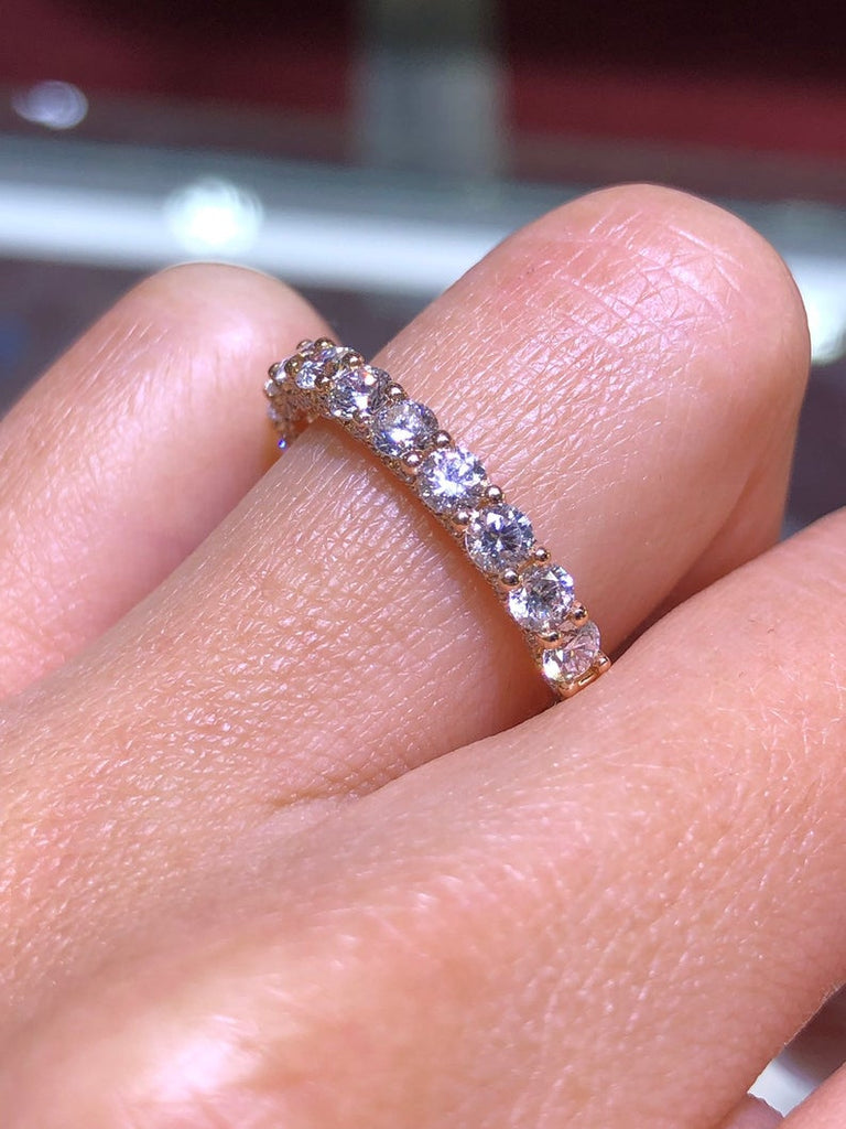 14K Gold Ladies Diamond U Prong Diamond Band