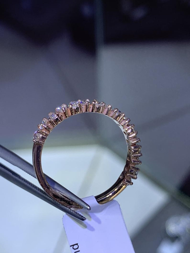 14K Gold Pear Alternate 3MM Band Half Eternity
