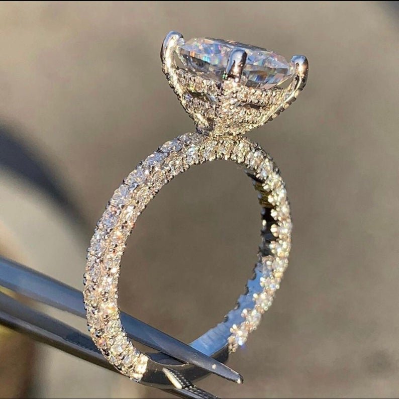 4 Carat Princess Cut Forever Brilliant Moissanite Engagement Ring