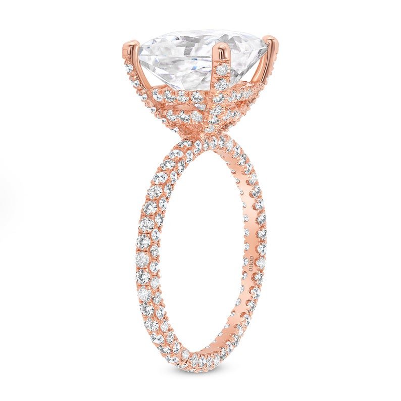 14K Gold Diamond 4 Carat Princess Cut ring