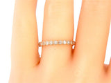 14K Gold Diamond Antique Style Art Deco Bezel Set 3/4 Eternity Band