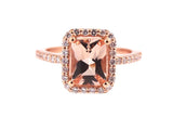 2 Carat Cushion Cut Morganite Engagement Ring