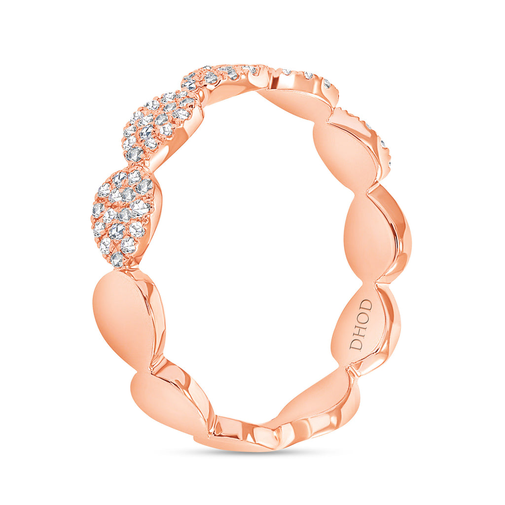 14K Gold Pear Shape Cluster Band