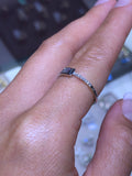 14K Gold Triple Baguette Diamond Band