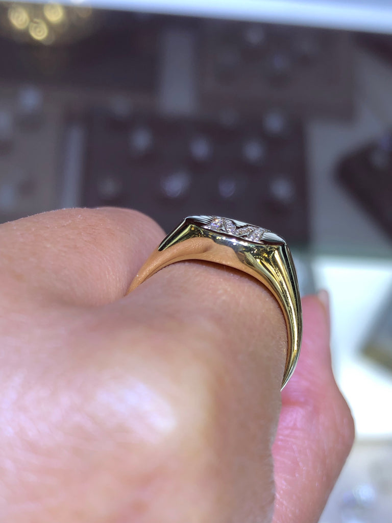 Gold Initial Signet Ring